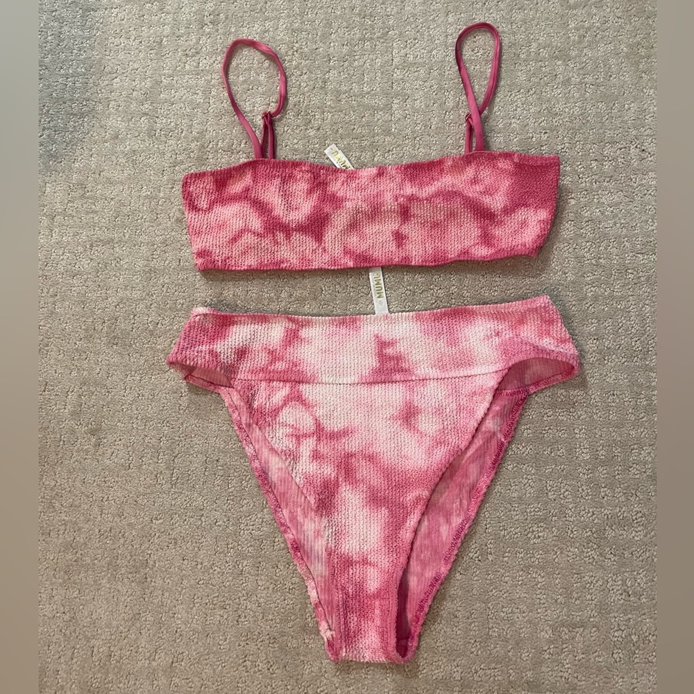 Show Me Your Mumu Destin/Del Ray Bikini Set - Pink Tie Dye, Size L